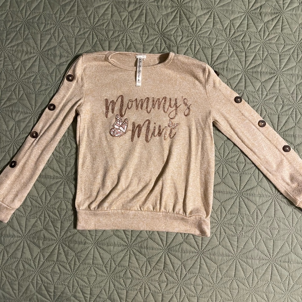 Gold Long Sleeve Top with Button Details
